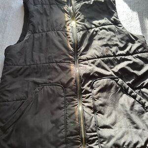 Marc New York Black Quilted Puffer Vest with Gold Zipper
